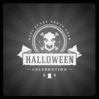 Halloween illustration on movie ending screen vector