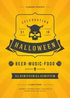 Halloween celebration night party poster or flyer design vector