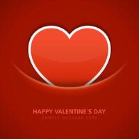 Valentines Day Card With Heart on Red Background vector