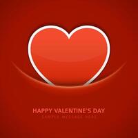 Valentines Day Card With Heart on Red Background vector