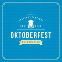 Oktoberfest beer festival celebration vintage greeting card vector