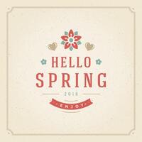 Spring Typographic Poster or Greeting Card Design. vector