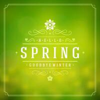 Spring Typographic Poster or Greeting Card Design. vector