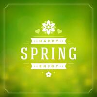 Spring Typographic Greeting Card or Poster Design. vector