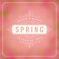 Spring Typographic Greeting Card or Poster Design. vector