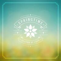 Spring Typographic Poster or Greeting Card Design. vector