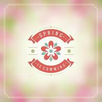 Spring Typographic Greeting Card or Poster Design. vector