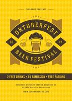 Oktoberfest celebracion póster con fecha y invitación vector
