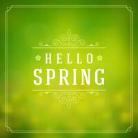 Spring Typographic Greeting Card or Poster Design. vector