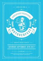 Oktoberfest Festival Poster Highlighting Beer, Music, and Food vector