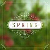 Spring Typographic Greeting Card or Poster Design. vector