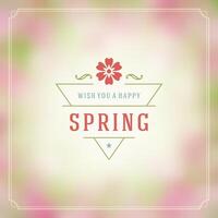 Spring Typographic Greeting Card or Poster Design. vector