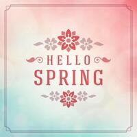 Spring Typographic Greeting Card or Poster Design. vector