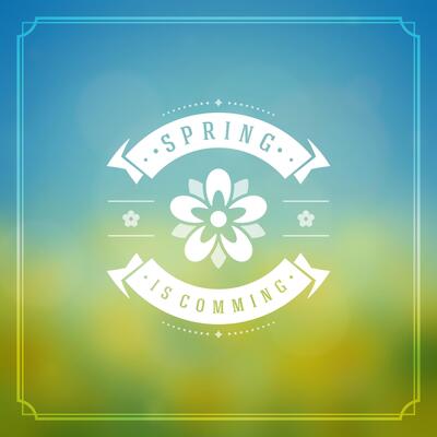 Spring Typographic Greeting Card or Poster Design.