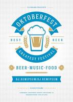 Oktoberfest beer festival celebration retro typography poster or flyer vector