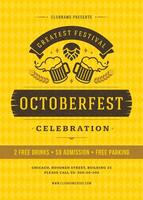 Oktoberfest beer festival celebration retro typography poster or flyer vector