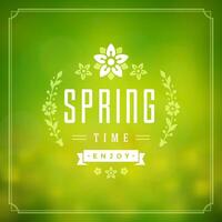 Spring Typographic Poster or Greeting Card Design. vector