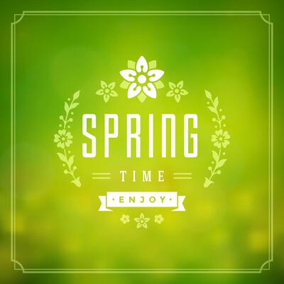 Spring Typographic Poster or Greeting Card Design.