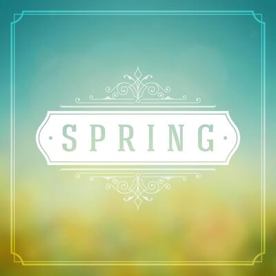 Spring Typographic Greeting Card or Poster Design.