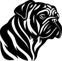 Pug - Black and White Isolated Icon - illustration vector