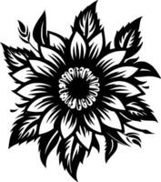 flor, negro y blanco ilustración vector