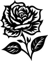 flor - negro y blanco aislado icono - ilustración vector