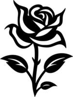 Rose - Black and White Isolated Icon - illustration vector