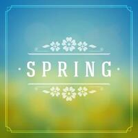 Spring Typographic Greeting Card or Poster Design. vector