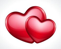 Red Heart on White Background vector