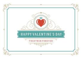 Valentines Day greeting card or poster illustration vector