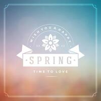 Spring Typographic Greeting Card or Poster Design. vector