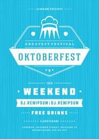 Oktoberfest beer festival celebration retro typography poster or flyer vector