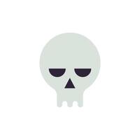 Halloween skull spooky comic cartoon character minimalist kids icon flat illustration vector