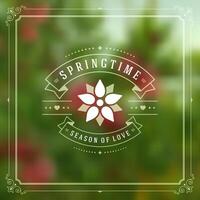 Spring Typographic Greeting Card or Poster Design. vector