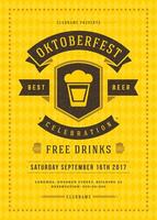 Oktoberfest Festival Poster Highlighting Beer, Music, and Food vector