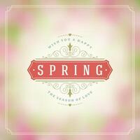 Spring Typographic Greeting Card or Poster Design. vector