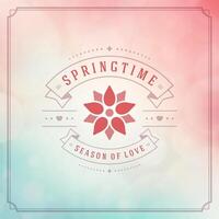 Spring Typographic Poster or Greeting Card Design. vector