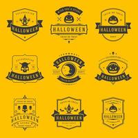 Happy Halloween labels an badges design set. vector