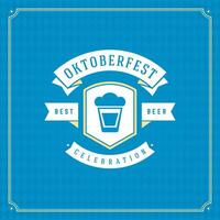 Oktoberfest beer festival celebration vintage greeting card vector