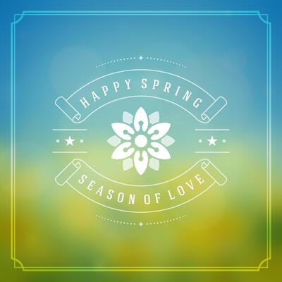 Spring Typographic Greeting Card or Poster Design.