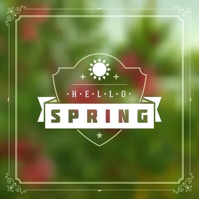 Spring Typographic Greeting Card or Poster Design.