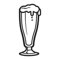 Black and white Beer Pilsner Glass vector