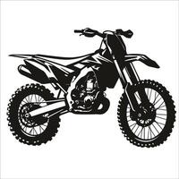 Motocross illustration in black and white vector