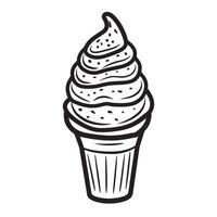 Cream ice cream in black and white Clipart vector