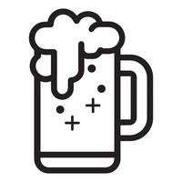 Beer mug line art on a white background vector