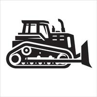 Backhoe silhouette illustration on a white background vector