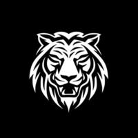 Tigre - negro y blanco aislado icono - ilustración vector