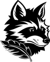 Raccoon, Black and White illustration vector