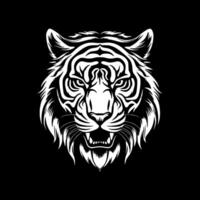 tigre, negro y blanco ilustración vector