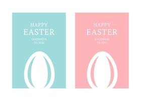 Happy Easter chicken egg holiday celebration design greeting card set design template flat vector